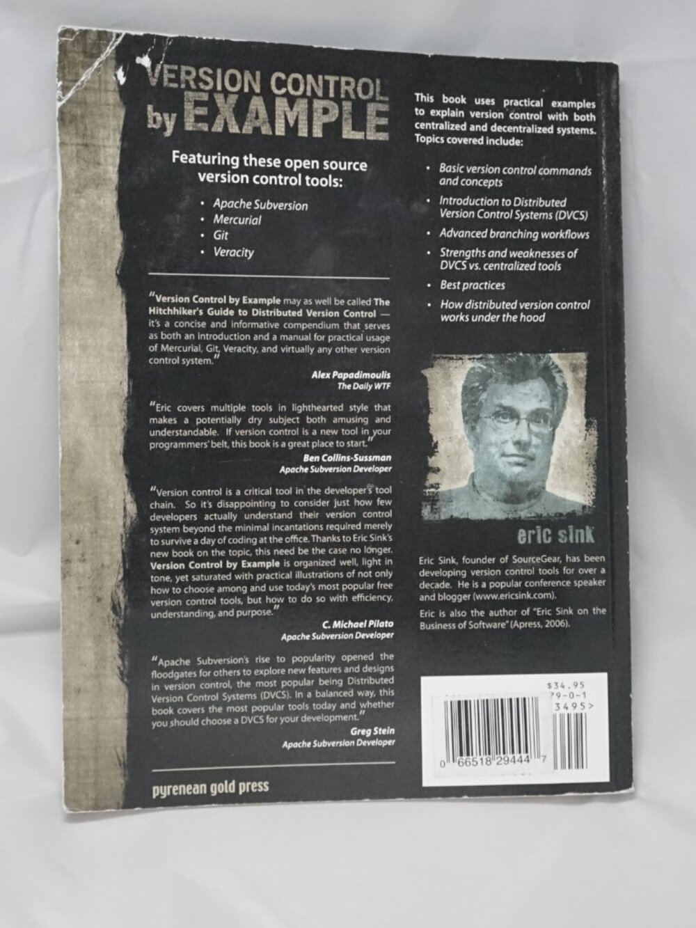 Version Control by Example Eric Sink 2011 Paperback Git Subversion Mercurial - Picture 2 of 3